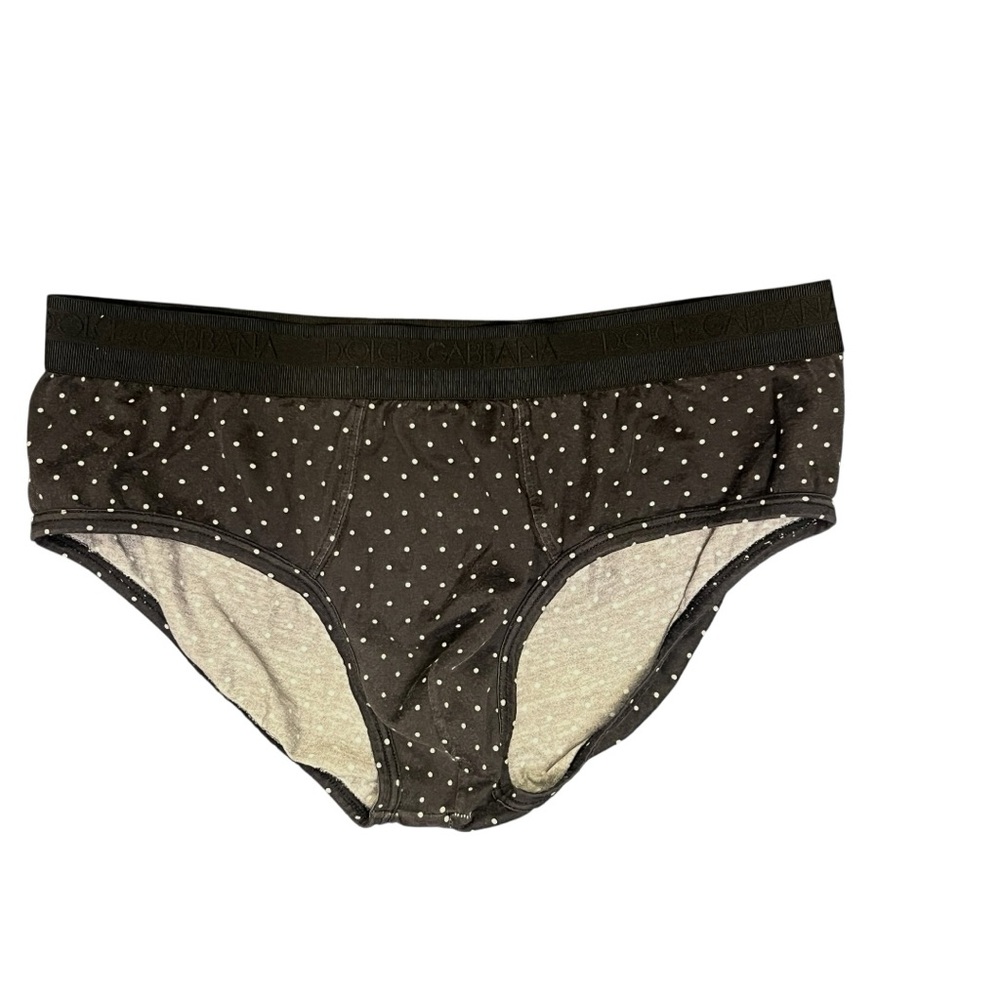 Dolce & Gabbana Polka Dot Logo Waist Briefs Designer Underwear Size L